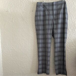 Nordstrom Open Edit Gray Black White Plaid Trouser Pants NWT XL